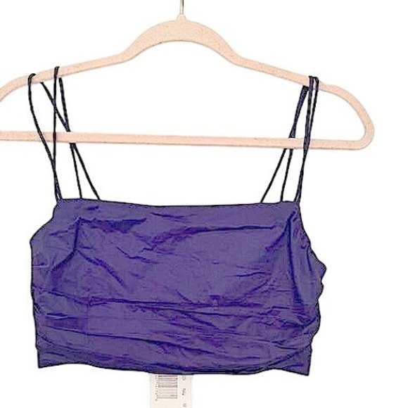 Elegant 100%‎ Cotton Purple Crop Top - Picture 4 of 6